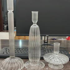 Ribbed Glass Decorative Set