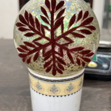 Festive Snowflake Glass Globe Ornament