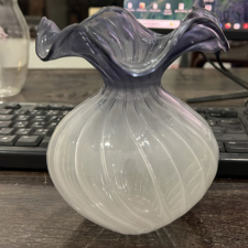 Frosted Swirl Glass Decorative Vase